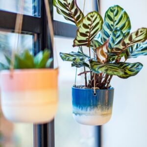 Mojave Glaze Blue Hanging Planter