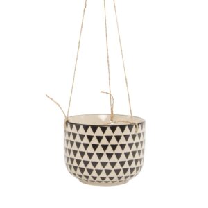 Black geo Isla hanging planter