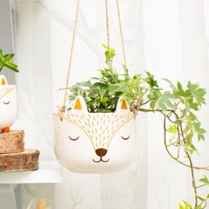 Woodland fox hanging planter